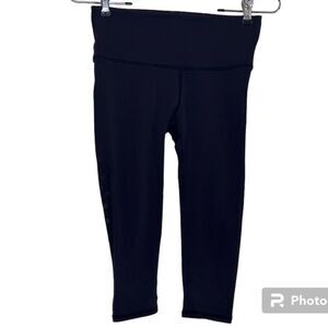 Lululemon - Black Leggings, No Tag, 25" Waist, 15" Inseam, Mesh Sides